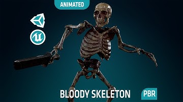 Skeleton Undead Warrior, Bloody - Lowpoly - Game Ready - Rigged - Animated - Textured PBR - Preview