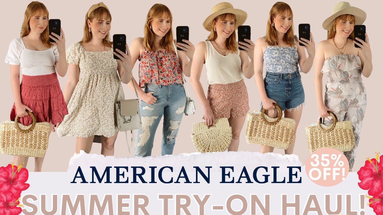 AMERICAN EAGLE SUMMER 2021 TRY ON HAUL MIDSIZE SIZE 10 Summer Clothing Haul