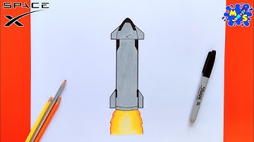SpaceX Drawing || How to Draw SpaceX Starship Spacecraft Step by Step