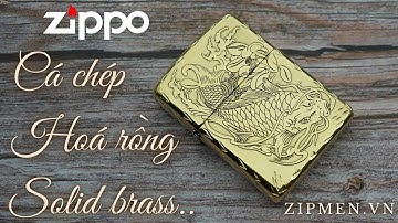 Bật lửa zippo armor xuất nhật limited hình cá chép hoá rồng | Bật lửa zippo chính hãng.