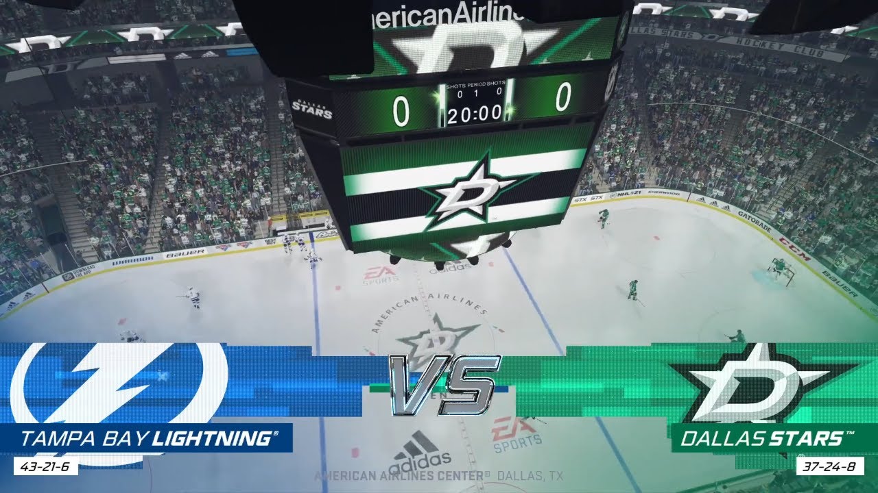 NHL 21 Full Match Tampa Bay Lightning vs Dallas Stars Simulation
