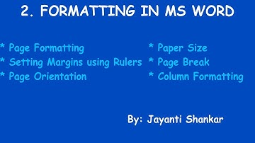 2. Formatting in MS word : Page formatting | class 6 | CBSE | Lesson 2