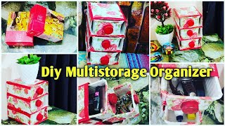How To Make Multistorage Drawer From Waste Cookies Box Diy Multistorage Rack