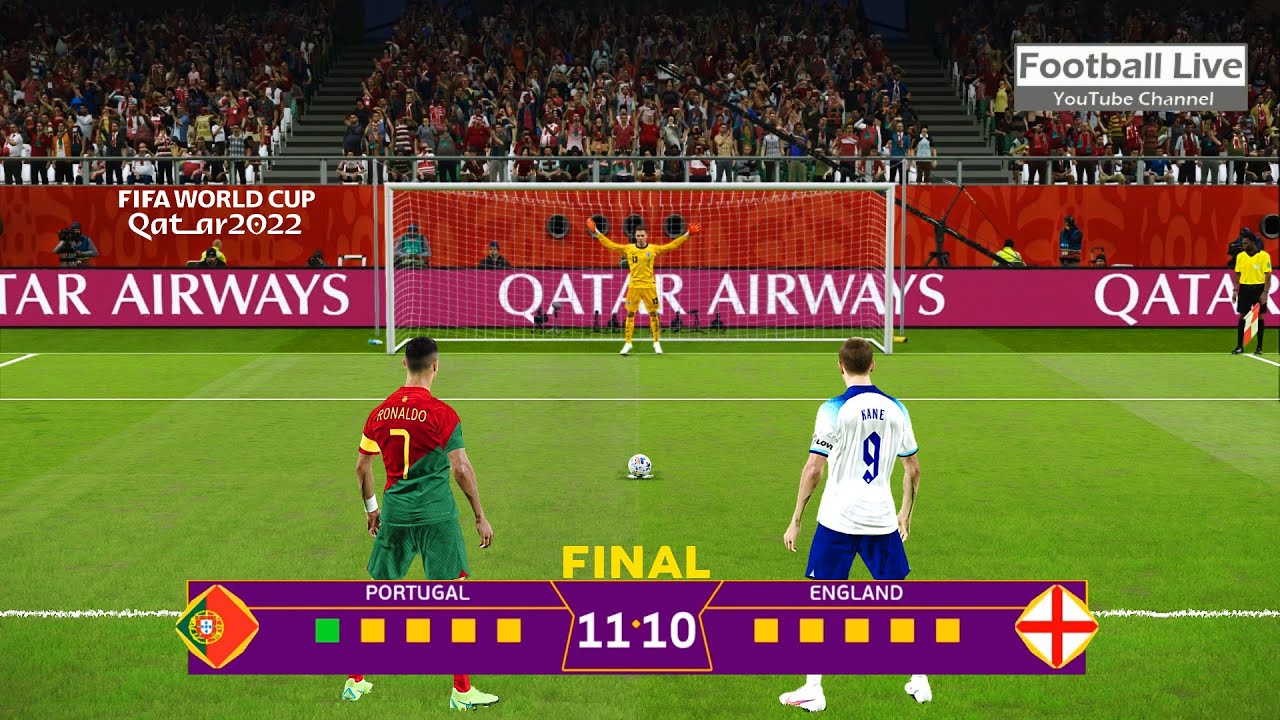 Portugal vs England Penalty Shootout Final FIFA World Cup 2022 Ronaldo vs England PES Gameplay