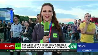 Rusia explota de emoción tras su histórico triunfo sobre España