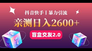 抖音快手副业项目-通过交友盲盒引流变现
