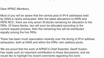 RIRs will adjust IPv4 allocation policies - he.net Webcast 40