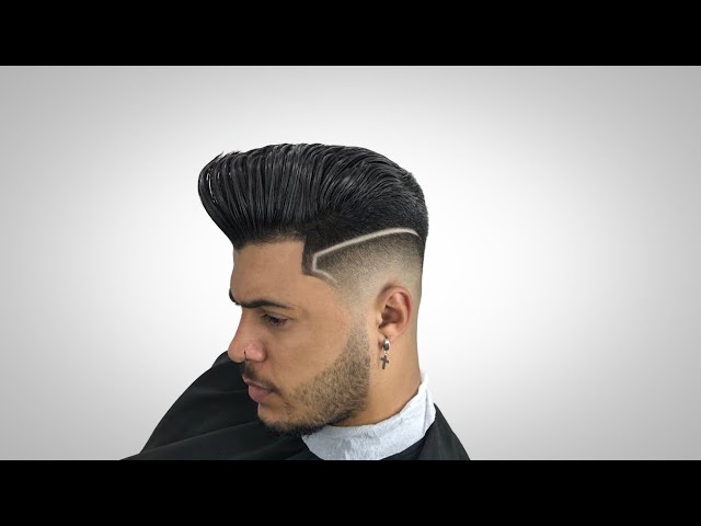 Corte de Cabelo Mid Fade com Risco - Barbearia Nordick