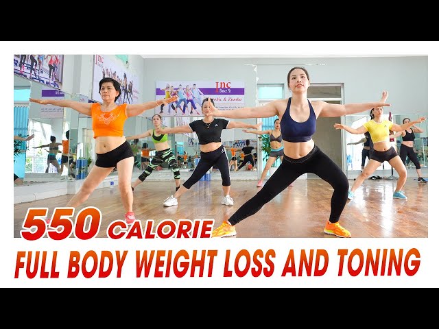 550 Calorie Aerobic Workout: Full Body Weight Loss And Toning | EMMA Fitness class=