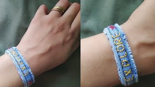 DIY Bracelet || How to make Denim Bracelet || Amazing Bracelet DIY - Let's explore
