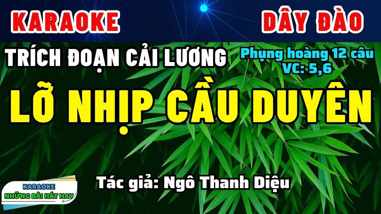 Karaoke Trích Đoạn Cải Lương LỠ NHỊP CẦU DUYÊN | Dây Đào