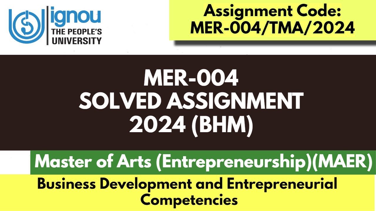 MER-004 Solved Assignment 2024 II BHM SOLVED ASSIGNMENT