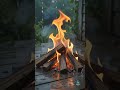 Cozy Rain &amp; Crackling Fire in the Wild 🌧️🔥 #sleepsounds #deepsleep #natureasmr #rainambience #rain