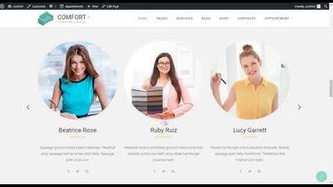 How to customize front page in Comfort WordPress theme