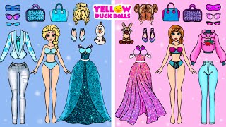 Paper dolls Elsa & Anna Dress Up Clothes for dolls