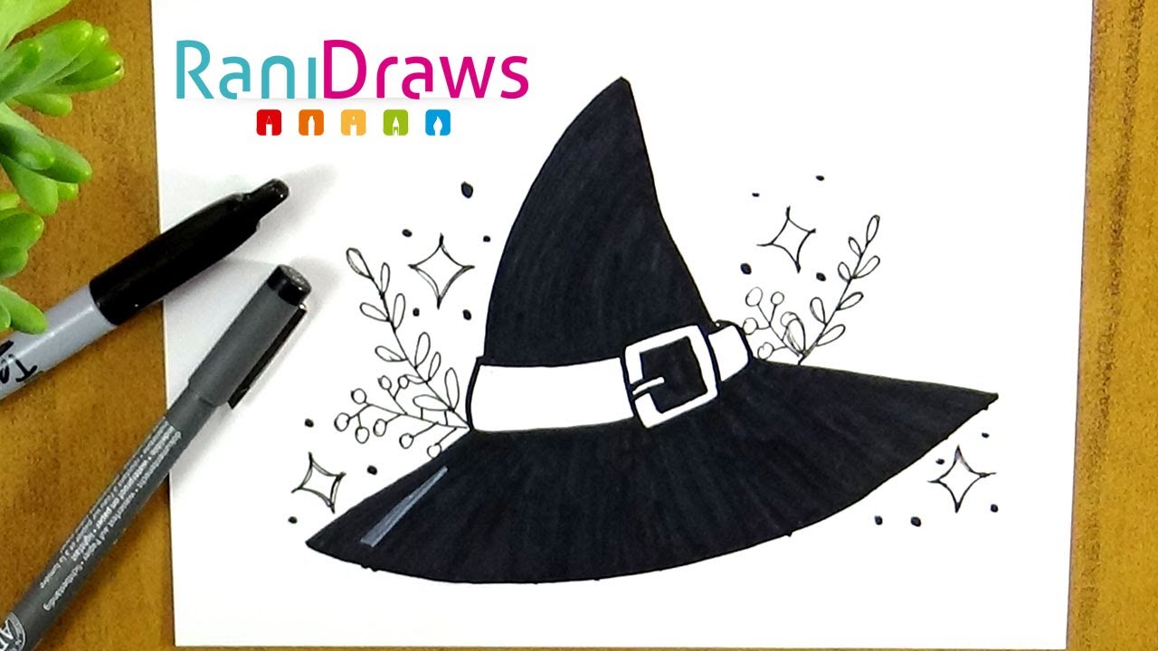 How to draw a WITCH'S HAT - Step by step - thptnganamst.edu.vn