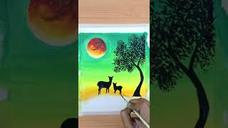 How to draw deer?/Easy drawing ideas/Soft pastel drawing shorts