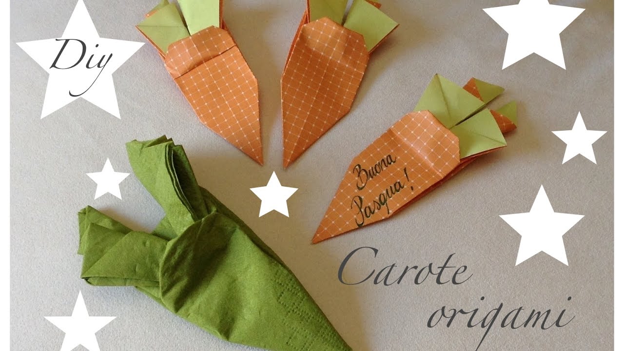 Origami facile per Pasqua la Carota di carta YouTube