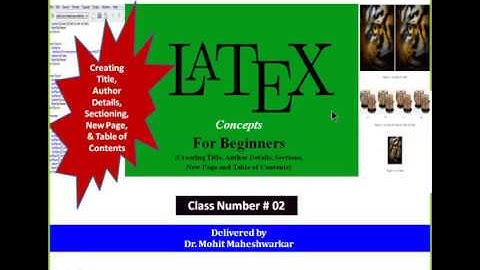 How to Create Title, Author Details, Sectioning and Table of Contents