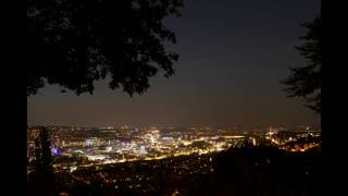 Time Lapse On Full Moon Over Stuttgart, Germany 2017.08.07