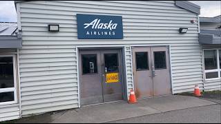 King Salmon Alaska Airport Look @ Posted Info & For Sale Stickers On Back Of Outdoor Sign OldGuyDIY