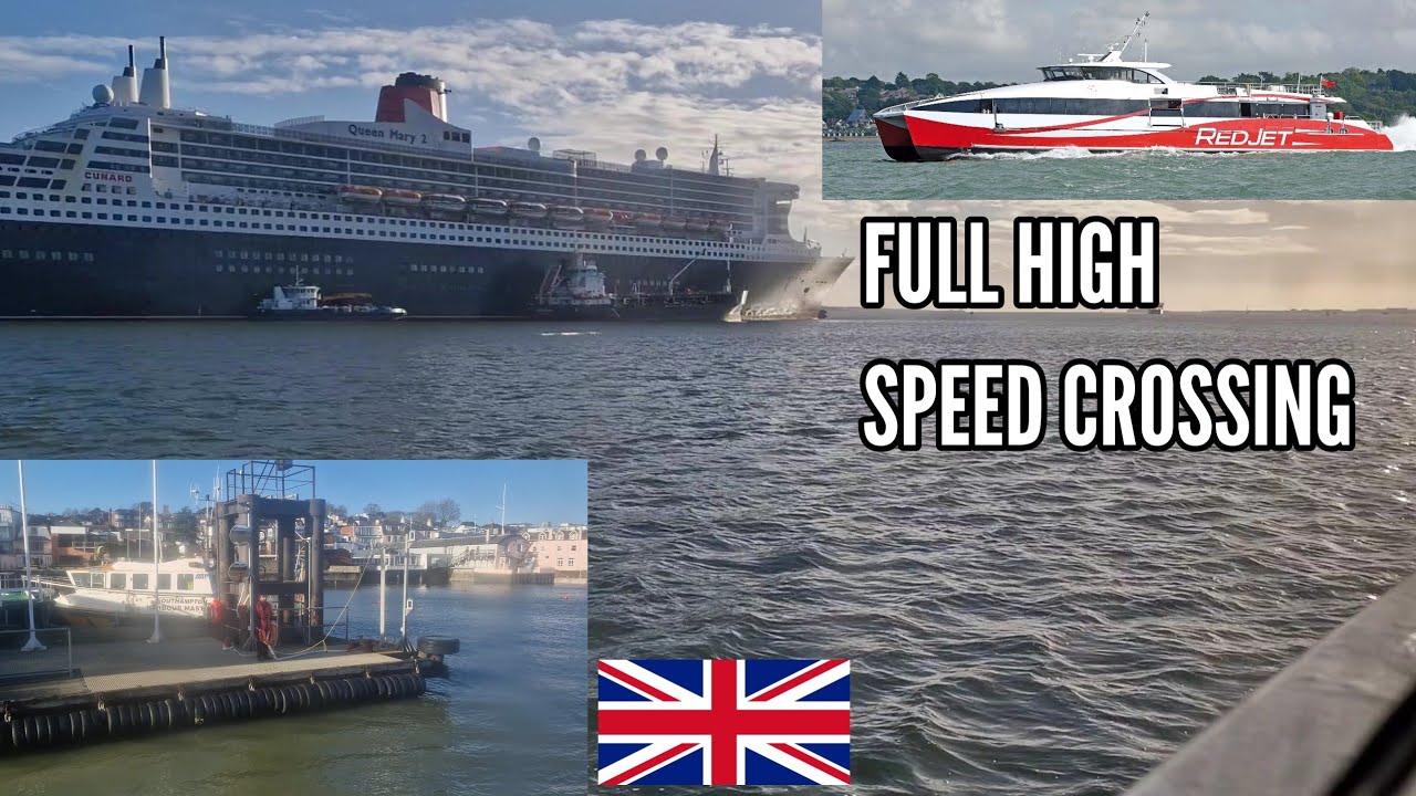 Full Unedited High speed passenger ferry! Southampton England