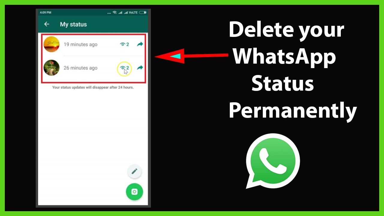 how to delete whatsapp status