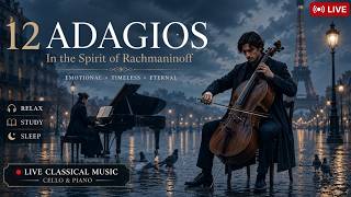 LIVE 🔴 12  Emotional Adagios in Rainy Paris | Calm Cello & Piano for Relaxation screenshot 5