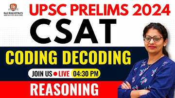 UPSC CSAT 2024 | Practice Series | Coding Decoding | Reasoning | By - Harjeet Ma