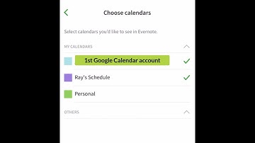 Level up - Add additional calendars from a Google Calendar account in the Evernote mobile app