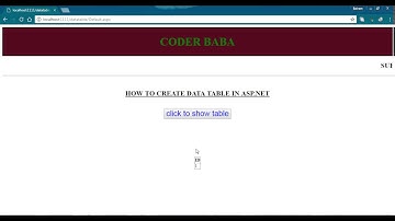 Code for Creating DataTable in asp.net using c#