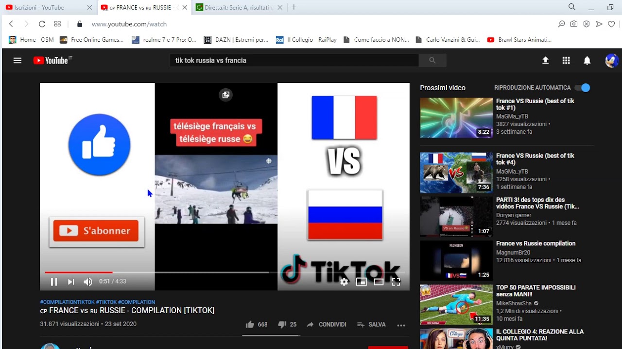 TIK TOK COMPILATION FRANCIA VS RUSSIA - YouTube