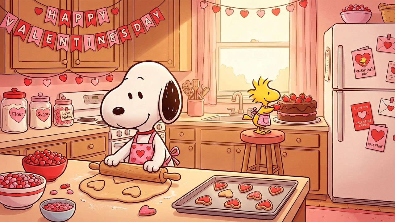 Кухонный джаз ко Дню святого Валентина со Снупи 💖 | Нежная романтическая музыка для уютных моментов