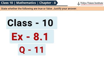 Class 10 Maths, Exercise 8.1 - Q 11 🌟 Trigonometry  🌟 NCERT, CBSE 🎯