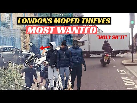 UK MOPED THEFT Compilation | Teenage thugs hijack delivery riders bike and steal his phone