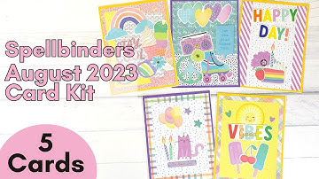 Spellbinders August 2023 Card Kit | The Fun Life | 5 Cards