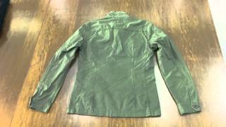 ＬＯＵＮＧＥ ＬＩＺＡＲＤ ラウンジリザード ２０１６年・春夏新作 シルケットバックサテン バイオウォッシュ加工 ミリタリーシャツ ブルゾン ５６０８