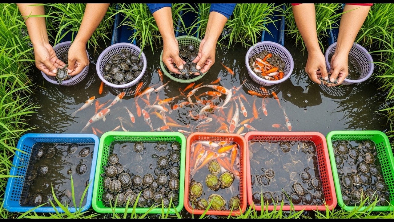 Digging Deep for Mud Crabs! Rice Field Hand Catching Adventure
