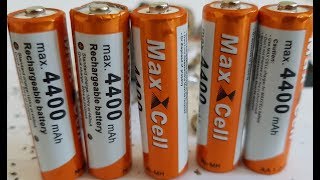 Fake Ebay AA Max Cell 4400mAh - TEST & AUTOPSY - Maxcell battery