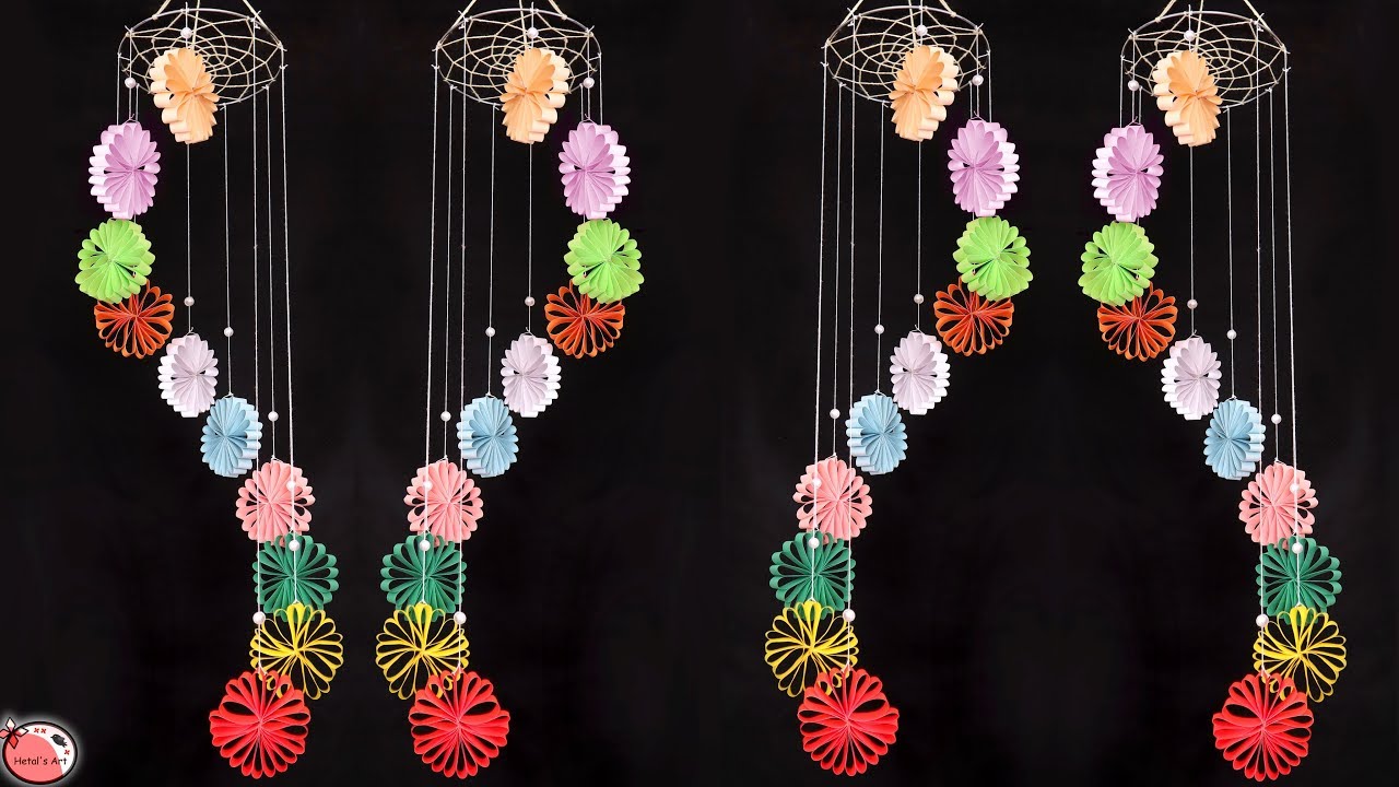 Up and Down Paper Jhumar !! DIY Wall Hanging Decor With Paper Easy