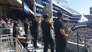 Brass animals performing "autumn wind” at oakland raiders / new york
jets regalar season game the coliseum on september 17, 2017.
http://www.bras...