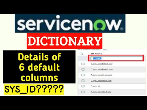 ServiceNow Table creation || 6 default fields || #servicenow #dictionary #sys_id