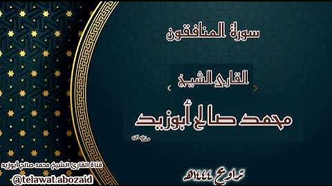 سورة المنافقون - القارئ الشيخ محمد صالح أبوزيد