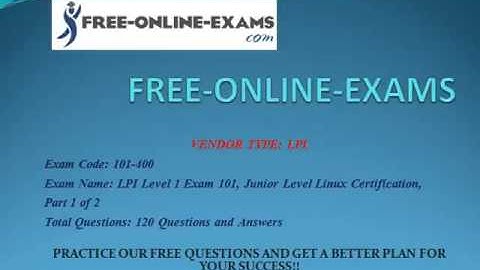 101-400 LPI Level 1 Exam 101, Junior Level Linux Certification, Part 1 of 2