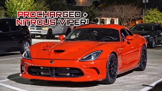 TX2K - 1200hp Viper vs 1300hp GT-Rs & Turbo Mustang vs Boosted Corvettes on TEXAS STREETS!!!