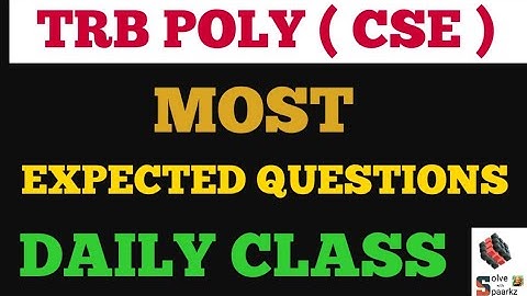 MOST IMPORTANT QUESTIONS | TRB POLYTECHNIC CSE PREPARATION 2022 / ONLINE COACHING CLASSES IN TAMIL