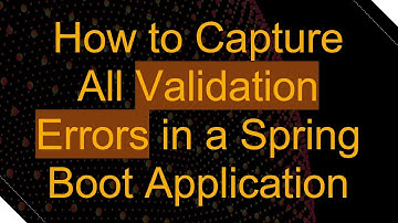 How to Capture All Validation Errors in a Spring Boot Application
