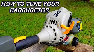 Tuning a carburetor on a trimmer