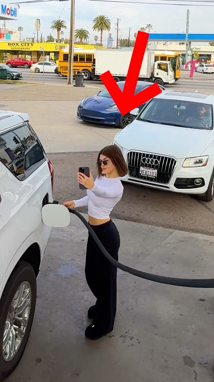 Girl Blocks Gas Station for Photos and Instantly Regrets It! #shorts