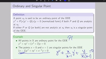 Lecture-14: Method of Power Series: Ordinary and Singular Point of ODE